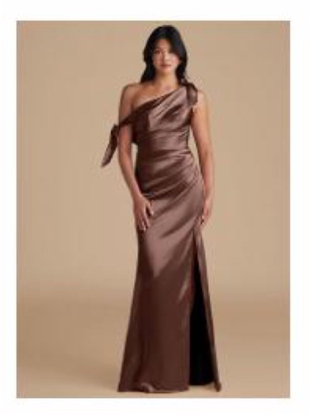 Azazie One-Shoulder Metallic Satin Bridesmaid Dress